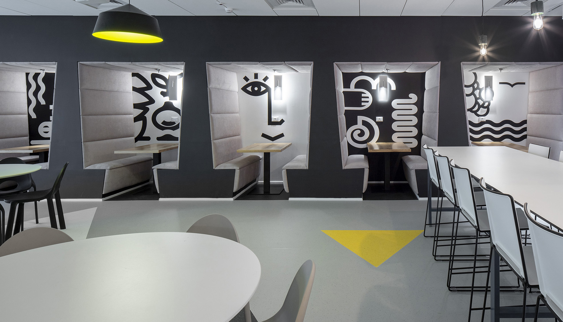 עיצוב משרדים | מיתוג גרפי | חברת אולסקרייפט | קפיטריה | עיצוב גרפי במרחב | מיתוג משרדים | עיצוב חללי עבודה | עיצוב קירות