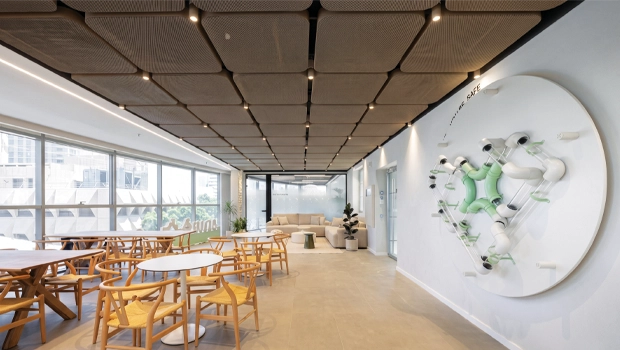 Spatial Graphic Design. Interactive 3D Wall Installation.