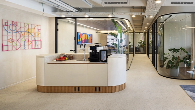 spatial graphic design featuring 3D wall art and die-cut vinyl window graphics