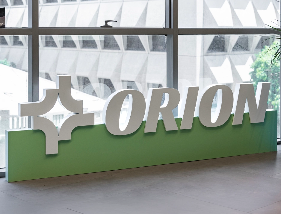 Large 3D logo monument