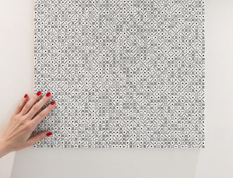 Custom 3D playing dice wall art installation