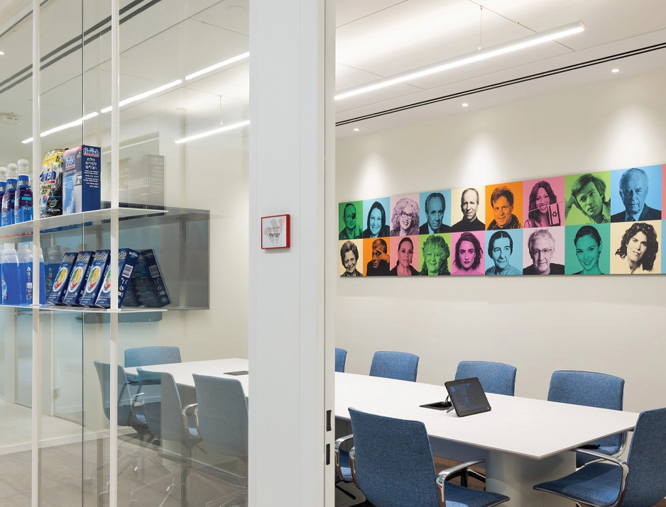 Custom office door signage and colorful printed PVC wall panels