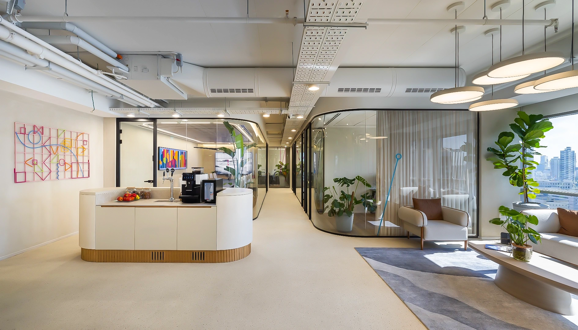 spatial graphic design featuring 3D wall art and die-cut vinyl window graphics