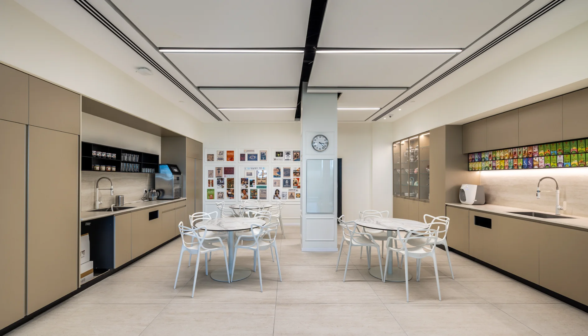 Environmental graphic design featuring custom framed print display by Studio Luka